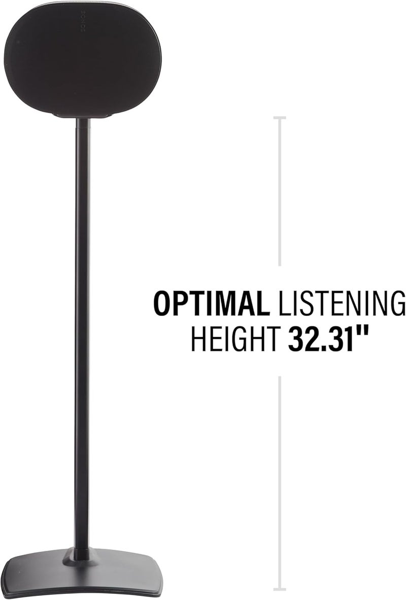 Sanus Speaker Stand for Sonos Era 300™ - Fixed Sonos Speaker Stand w/Easy 3 Step Assembly - Includes All Hardware, Carpet Spikes & Rubber Feet - Black Single Stand - Image 1